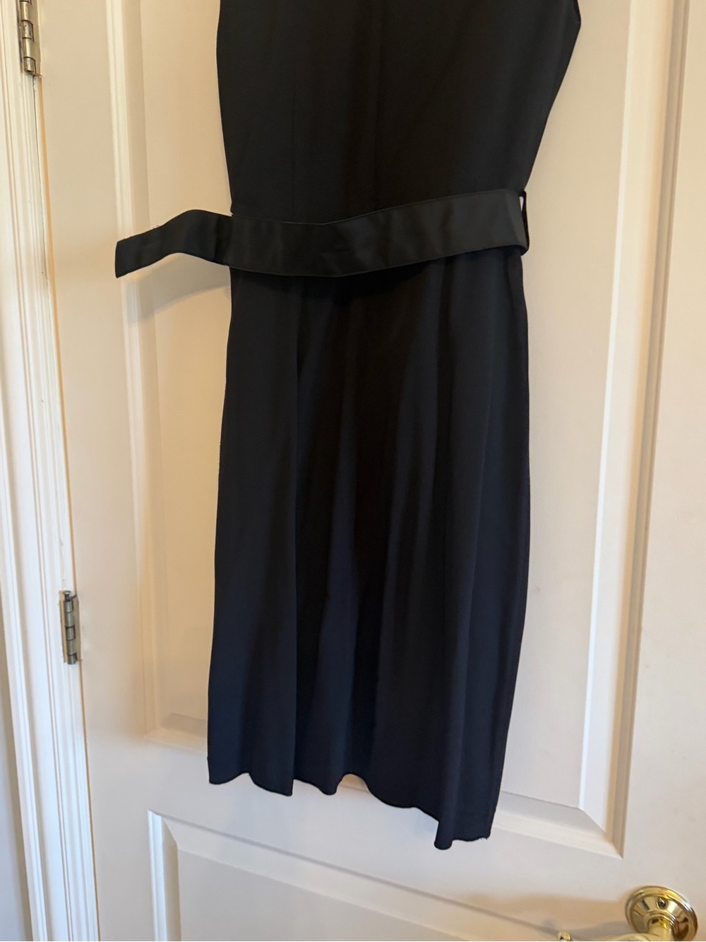 Vintage Prada Black Sleeveless Belted Midi Dress with Bow - Picture 7 of 8